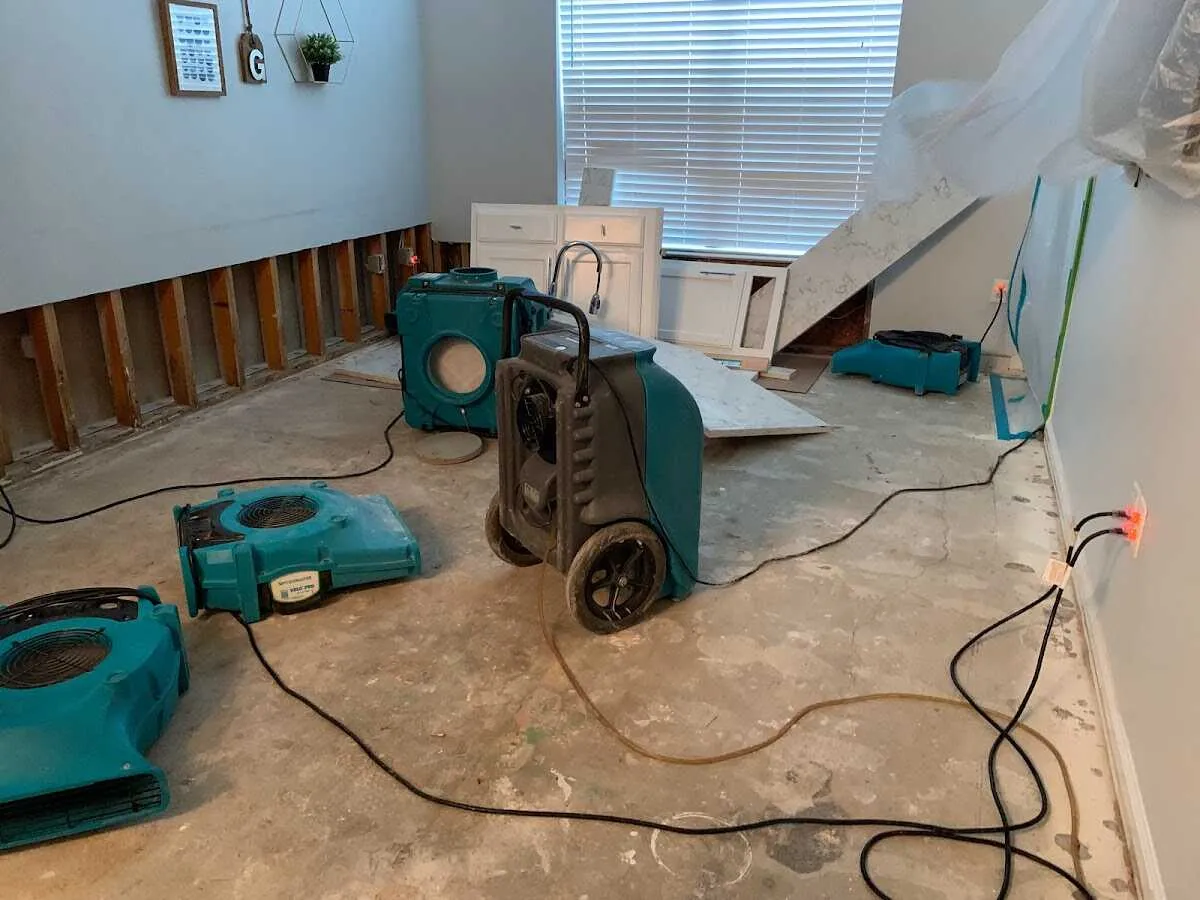 Dehumidifier in flood-cut room for Water Extraction & Removal in Capitola